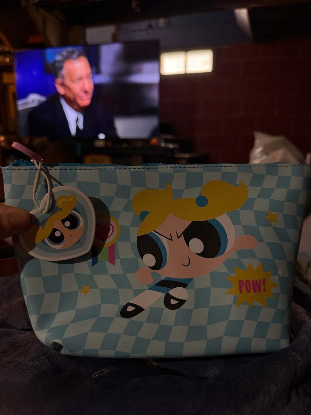 Miniso x The Powerpuff Girls Bubbles Checkered Cosmetic Bag